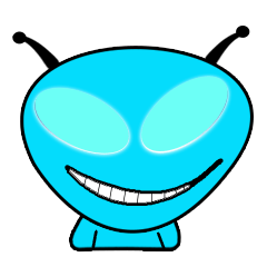 [LINEスタンプ] E.T Blue alien alien Allen everyday life