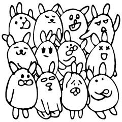 [LINEスタンプ] うさぎーランド 電波系編の画像（メイン）