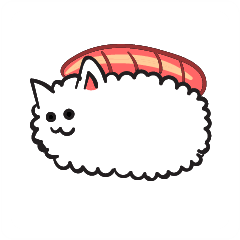 [LINEスタンプ] Cute Sushi Cat