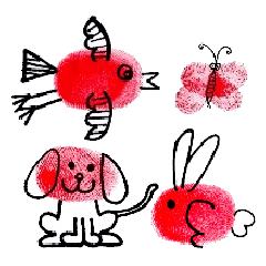 [LINEスタンプ] Cute Animal Fingerprints