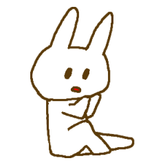 [LINEスタンプ] 無表情な白ウサギ2