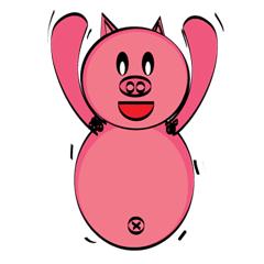 [LINEスタンプ] Piggy Tricky