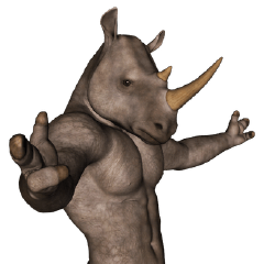 [LINEスタンプ] Rhino Man