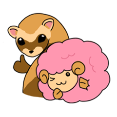 [LINEスタンプ] ふぇれもこ（フェレットとひつじ）